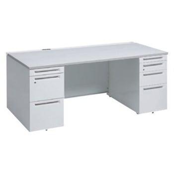 アドバンス 両袖机 4段 中央引出し無 コンセント対応タイプ オカムラ(岡村製作所)