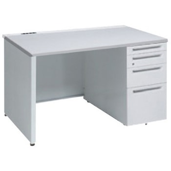 アドバンス 右片袖4段 中央引出し無 コンセント対応タイプ パネル脚 オカムラ(岡村製作所)