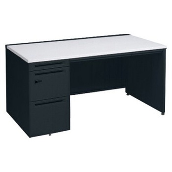 アドバンス 左片袖 中央引出し付(A3対応) コンセント対応タイプ ダイヤル錠タイプ パネル脚 オカムラ(岡村製作所)