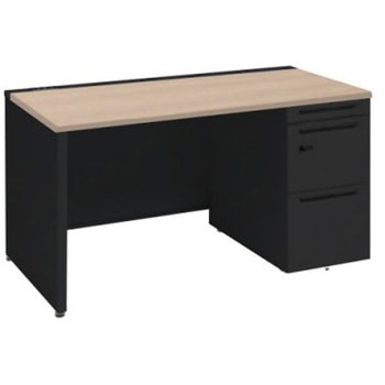 アドバンス 右片袖 中央引出し無 コンセント対応 ダイヤル錠タイプ パネル脚 オカムラ(岡村製作所)