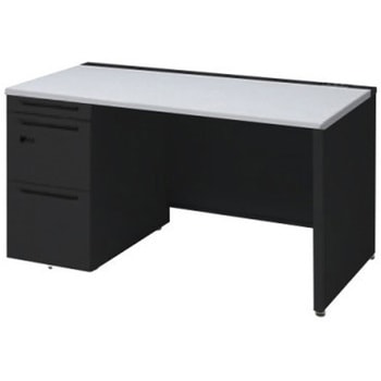 アドバンス 左片袖 中央引出し無 コンセント対応 ダイヤル錠タイプ パネル脚 オカムラ(岡村製作所)