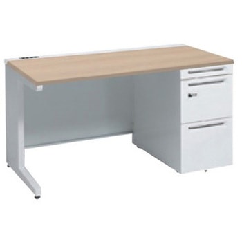 アドバンス 右片袖 中央引出し無 コンセント対応 ダイヤル錠タイプ L脚 オカムラ(岡村製作所)