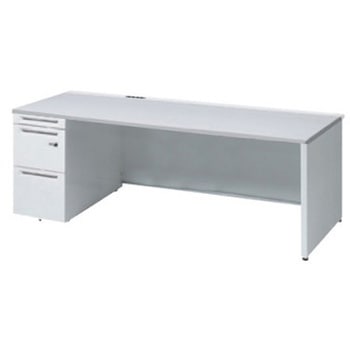 アドバンス 左片袖 中央引出し無 コンセント対応 ダイヤル錠タイプ パネル脚 オカムラ(岡村製作所)