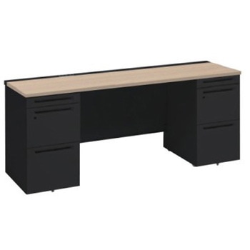 アドバンス 両袖机 中央引出し無 コンセント対応タイプ オカムラ(岡村製作所)