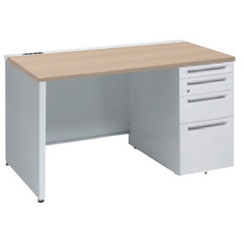 アドバンス 右片袖4段 中央引出し無 コンセント対応タイプ パネル脚 オカムラ(岡村製作所)