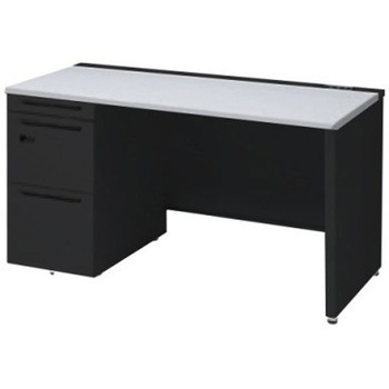 アドバンス 左片袖 中央引出し無 コンセント対応 ダイヤル錠タイプ パネル脚 オカムラ(岡村製作所)