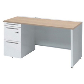 アドバンス 左片袖 中央引出し無 コンセント対応 ダイヤル錠タイプ パネル脚 オカムラ(岡村製作所)