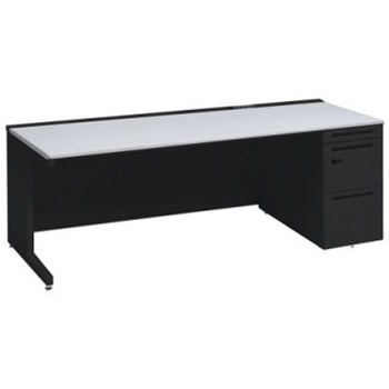 アドバンス 右片袖 中央引出し無 コンセント対応 ダイヤル錠タイプ L脚 オカムラ(岡村製作所)