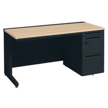 アドバンス 右片袖 中央引出し付(A3対応) コンセント対応タイプ ダイヤル錠タイプ L脚 オカムラ(岡村製作所)