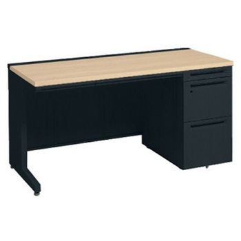 アドバンス 右片袖 中央引出し付(A3対応) コンセント対応タイプ L脚 オカムラ(岡村製作所)