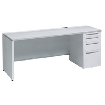 アドバンス 右片袖4段 中央引出し無 コンセント対応タイプ パネル脚 オカムラ(岡村製作所)