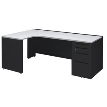 アドバンス L型左用右片袖4段引出無 配線カバー標準タイプ オカムラ(岡村製作所)