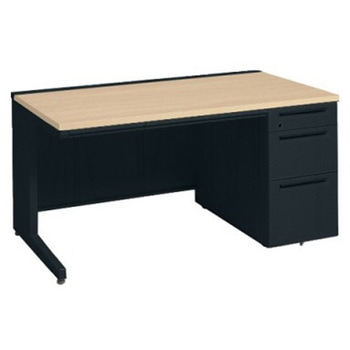 アドバンス 右片袖3段B5 中央引出し付(A3対応) コンセント対応タイプ L脚 オカムラ(岡村製作所)