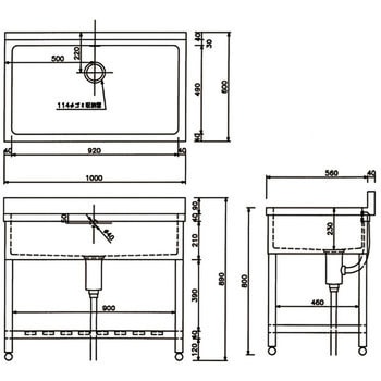 一槽シンク(SUS430) 東製作所