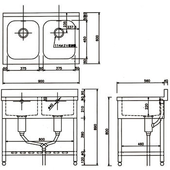 ころっけ様専用】2層シンク 東製作所 HP2-1000 オンラインストア