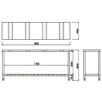 ステンレス作業台(スノコ棚仕様)(SUS430) 東製作所 固定式 【通販