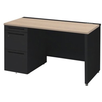 アドバンス 左片袖 中央引出し無 コンセント対応タイプ パネル脚 オカムラ(岡村製作所)