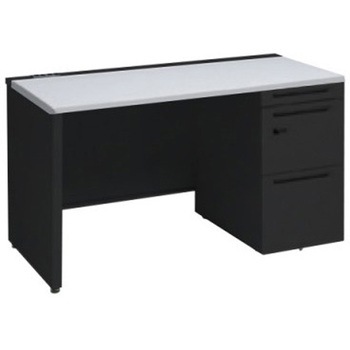 アドバンス 右片袖 中央引出し無 コンセント対応 ダイヤル錠タイプ パネル脚 オカムラ(岡村製作所)