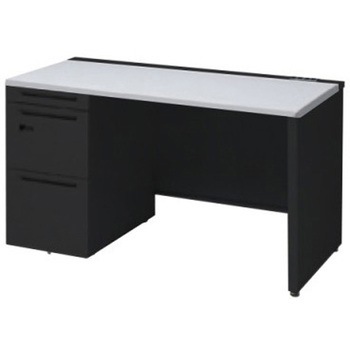 アドバンス 左片袖 中央引出し無 コンセント対応 ダイヤル錠タイプ パネル脚 オカムラ(岡村製作所)