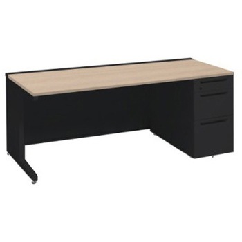 アドバンス 右片袖3段B5 中央引出し無 標準タイプ L脚 オカムラ(岡村製作所)