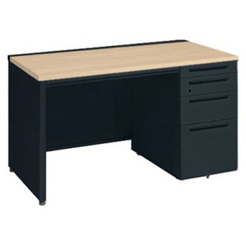 アドバンス 右片袖4段 中央引出し付(A3対応) コンセント対応タイプ パネル脚 オカムラ(岡村製作所)