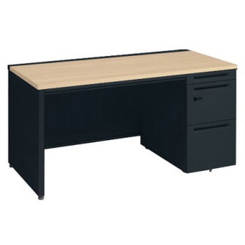 アドバンス 右片袖 中央引出し付(A3対応) 標準タイプ ダイヤル錠タイプ パネル脚 オカムラ(岡村製作所)