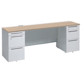 アドバンス 両袖机 3段B5 中央引出し無 コンセント対応タイプ オカムラ(岡村製作所)