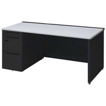 アドバンス 左片袖 中央引出し無 コンセント対応 ダイヤル錠タイプ パネル脚 オカムラ(岡村製作所)