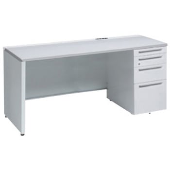 アドバンス 右片袖4段 中央引出し無 コンセント対応タイプ パネル脚 オカムラ(岡村製作所)