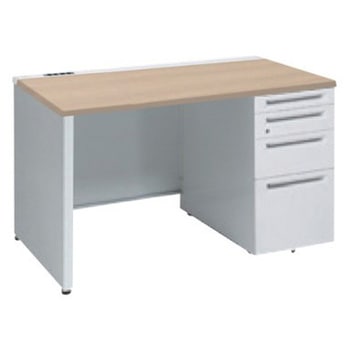 アドバンス 右片袖4段 中央引出し無 コンセント対応タイプ パネル脚 オカムラ(岡村製作所)