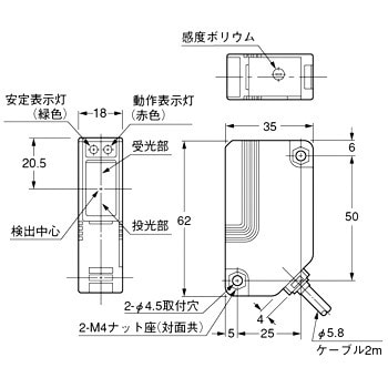 NX5-PRVM5A フリー電源・小型ビームセンサ ミラー反射型 偏光フィルタ