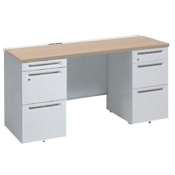 アドバンス 両袖机 3段B5 中央引出し無 コンセント対応タイプ オカムラ(岡村製作所)