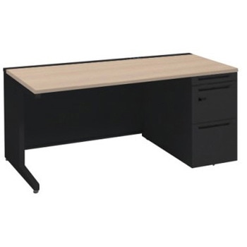 アドバンス 右片袖 中央引出し無 コンセント対応 ダイヤル錠タイプ L脚 オカムラ(岡村製作所)