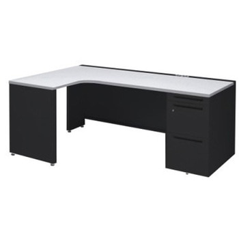 アドバンス L型左用右片袖3段引出無 配線カバーコンセント対応タイプ オカムラ(岡村製作所)