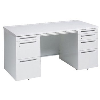 アドバンス 両袖机 4段 中央引出し付(A3対応) コンセント対応タイプ オカムラ(岡村製作所)