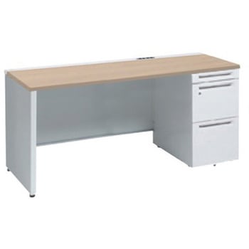 アドバンス 右片袖 中央引出し無 コンセント対応タイプ パネル脚 オカムラ(岡村製作所)