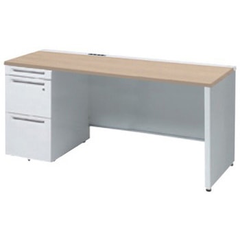 アドバンス 左片袖 中央引出し無 コンセント対応タイプ パネル脚 オカムラ(岡村製作所)