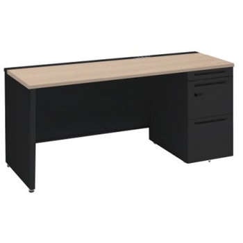 アドバンス 右片袖 中央引出し無 コンセント対応 ダイヤル錠タイプ パネル脚 オカムラ(岡村製作所)