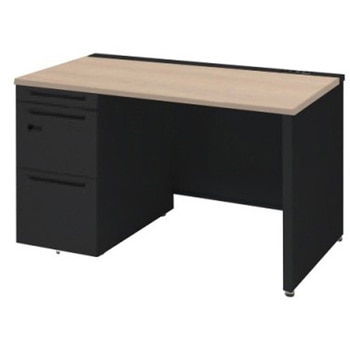 アドバンス 左片袖 中央引出し無 コンセント対応 ダイヤル錠タイプ パネル脚 オカムラ(岡村製作所)