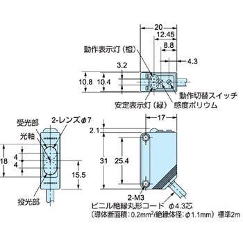 小型アンプ内蔵形 光電センサ(回帰反射形)(M.S.R機能付) E3Z オムロン(omron)