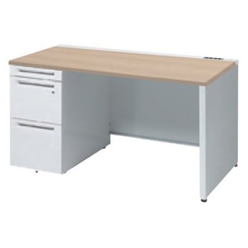 アドバンス 左片袖 中央引出し無 コンセント対応タイプ パネル脚 オカムラ(岡村製作所)