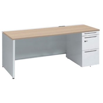 アドバンス 右片袖 中央引出し無 コンセント対応 ダイヤル錠タイプ パネル脚 オカムラ(岡村製作所)