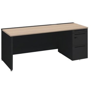 アドバンス 右片袖 中央引出し無 コンセント対応 ダイヤル錠タイプ パネル脚 オカムラ(岡村製作所)