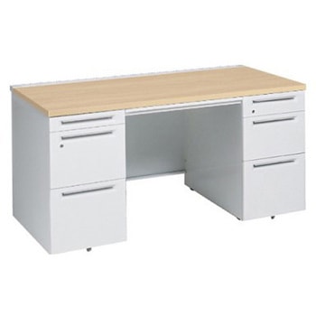 アドバンス 両袖机 3段B5 中央引出し付(A3対応) スタンダードタイプ オカムラ(岡村製作所)