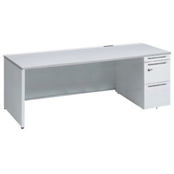 アドバンス 右片袖 中央引出し無 コンセント対応 ダイヤル錠タイプ パネル脚 オカムラ(岡村製作所)