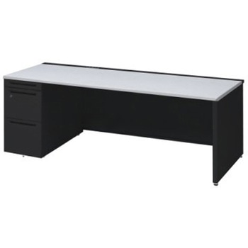 アドバンス 左片袖 中央引出し無 コンセント対応タイプ パネル脚 オカムラ(岡村製作所)