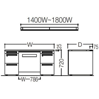 アドバンス 両袖机 中央引出し付(A3対応) スタンダードタイプ オカムラ(岡村製作所)