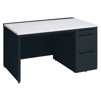 アドバンス 右片袖 中央引出し付(A3対応) コンセント対応タイプ パネル脚 オカムラ(岡村製作所)