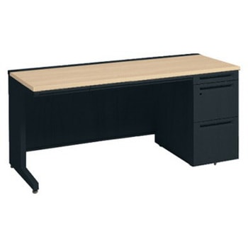 アドバンス 右片袖 中央引出し付(A3対応) コンセント対応タイプ L脚 オカムラ(岡村製作所)