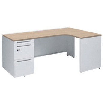 アドバンス L型右用左片袖3段引出無 配線カバー標準タイプ ダイヤル錠 オカムラ(岡村製作所)